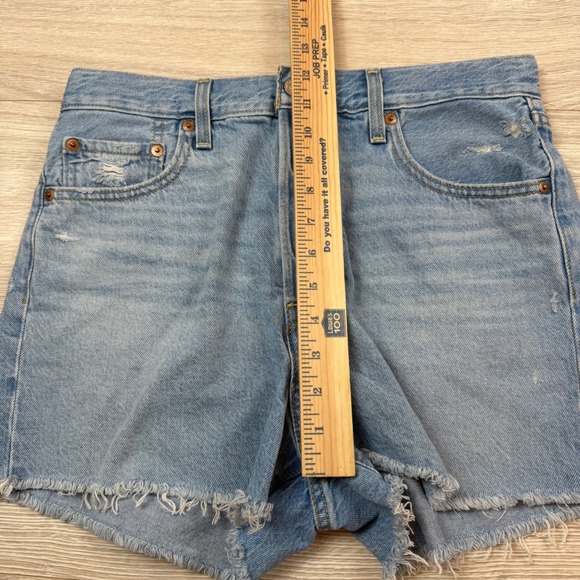 Levis Premium Ribcage Shorts Womens 29 Light Wash High Rise Distressed Denim - Picture 7 of 10